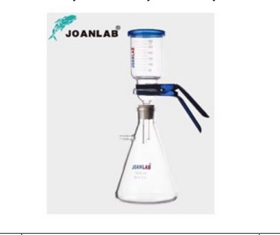 Embudo fil vacio esmeril 40/38 300ml/47mm c/t incluye kitazato 1000 JOAN LAB